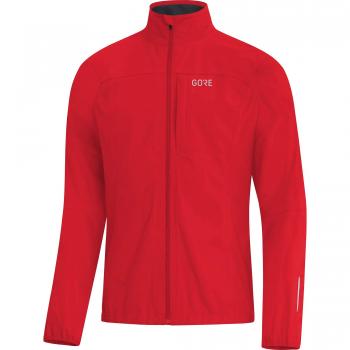 GORE Wear Chaqueta de running impermeable para hombre, M, Rojo, 100057