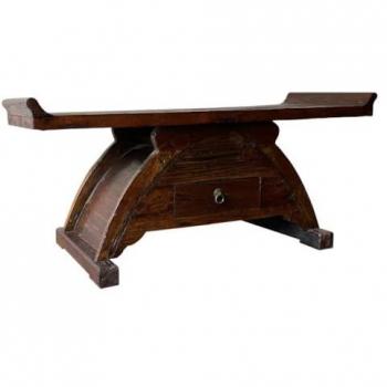 Banco Alexandra House Living Marrón Madera de olmo 36 x 36 x 92 cm