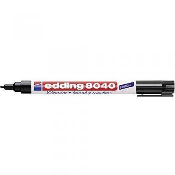 Edding 8040 marcador textil - negro - 1 rotulador para ropa - punta redonda de 1 mm - marcador para etiquetar prendas, resistente a lavados de hasta 95  grados Celsius