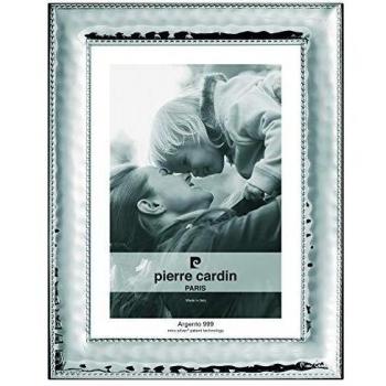 E.SILVER Marco Portafotos Pierre Cardin Plata Ley 925M Bilaminada Foto 13X18Cm. Efecto Espejo Detalle Bordes