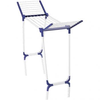 Leifheit Tendedero con alas Pegasus 120 Solid Compact, tendedero de ropa plegable ideal para bañeras, tendedero interior con patas estables