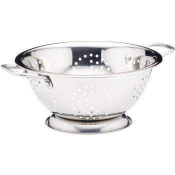 KC BLUE KitchenCraft Colador, Escurridor, Acero Inoxidable, Doble Mango, 24 cm