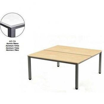 MESA EXECUTIVE DE ROCADA 100X163 CM COLOR ALUMINIO / BLANCO