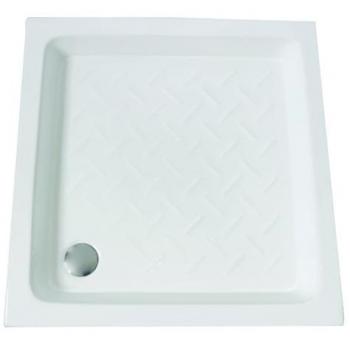 Plato de ducha CERA - Antideslizante con relieves - Gres - Blanco - 70x70x9cm