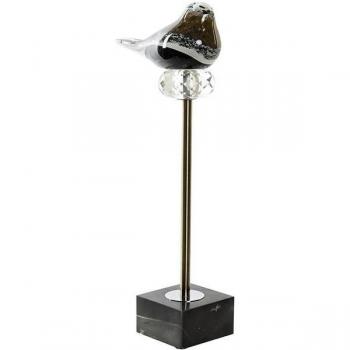 Figura Decorativa DKD Home Decor Cristal Mármol Pájaro 18 x 10 x 42 cm