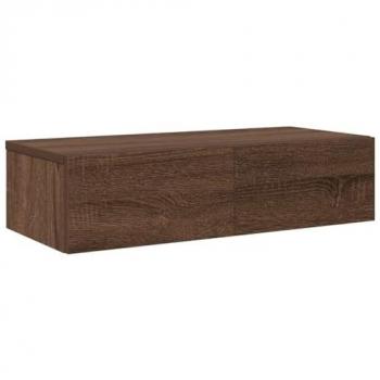 Estante de Pared con Cajones de Madera Contrachapada Roble Marrón 60x26.5x15 cm