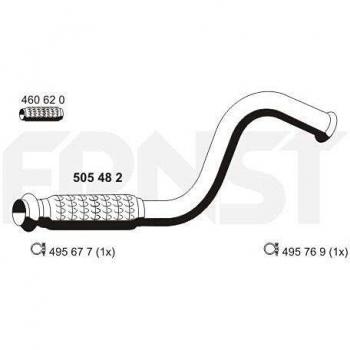 Tubo de escape ERNST 505482 - Tubo de gases de escape para vehículos