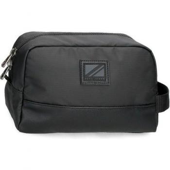 Pepe Jeans Neceser Straps Adaptable Negro con Cierre de Cremallera y Asa Lateral