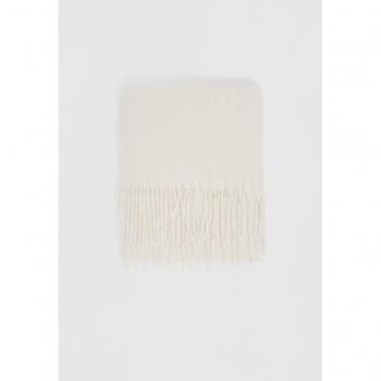 Ecru Brushed Yarn Scarf OS