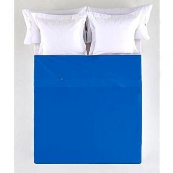 ES-TELA - Sábana encimera COMBI color Azul Claro - Cama de 180 cm. - 50% Algodón / 50% Poliéster - 144 Hilos