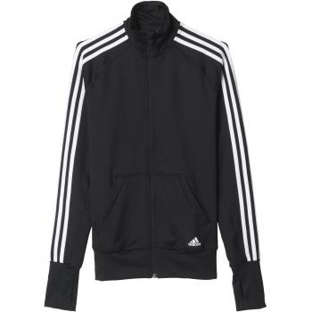 adidas Basics Tracktop - Sudadera para mujer, talla L, color negro / blanco