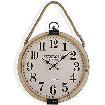 VERSA Reloj Pared Madera Kensingt. 40, Multicolor, No No aplica