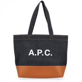 A.P.C. Women's Caramel Denim and Leather Tote Bag - One Size