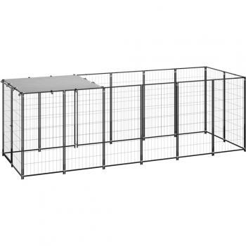 Jaula para perros de acero negra 330x110x110 cm