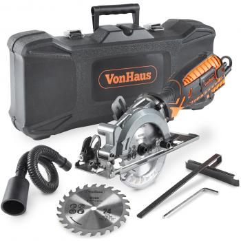VonHaus Sierra Circular Compacta de 705W - 3,500 rpm con Puerto de Polvo + Estuche de Almacenamiento Resistente