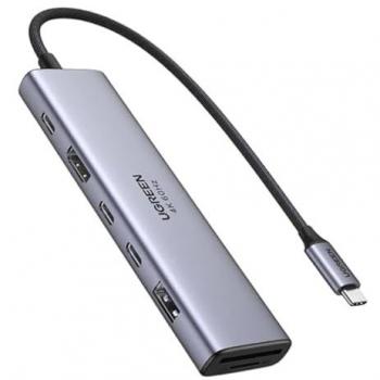 Hub USB-C Ugreen Revodok 7 en 1 con HDMI 4K@60Hz, 2xUSB-C 3.2, USB-A 3.2, Lector de Tarjetas SD/TF y PD100