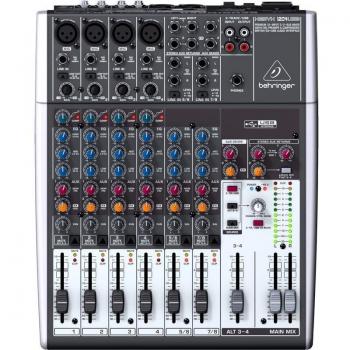 Mezclador Behringer XENYX 1204USB Premium de 12 entradas con preamplificadores y compresores de micrófono, ecualizadores británicos e interfaz de audio/USB
