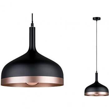 Lámpara colgante moderna Neordic Embla en negro y cobre, E27, 1 luz, diseño escandinavo