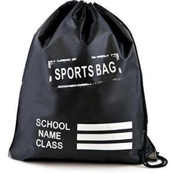 Niños Uni Cordón Deporte Gimnasio Pumps Mochila Bolsa de deporte, color negro, tamaño small