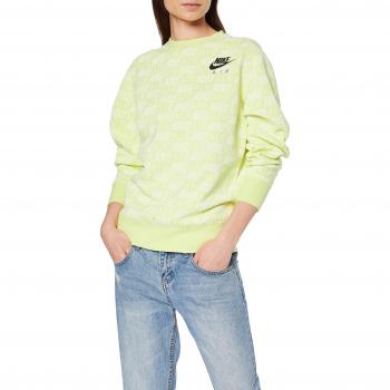 Nike W NSW Air Crew AOP Sweatshirt, Mujer, Luminous Green/Black, S