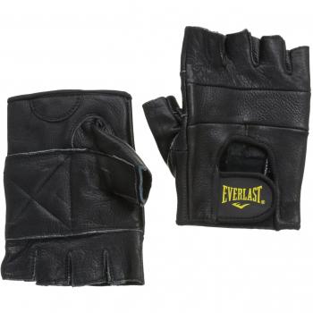 Everlast Leather All Competition - Guantes de fitness para hombre, color negro, talla S