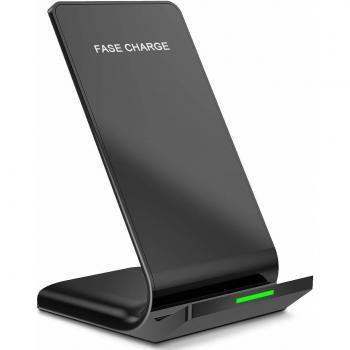 Cargador inalámbrico rápido Youbegou, soporte de carga inalámbrico Qi certificado de 10 W con adaptador rápido, compatible con 1Phone Xs MAX/XR/XS/X/8/8Plus, Galaxy S10/S10 Plus/S10E/S9
