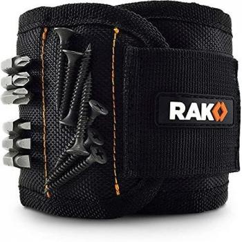 Magnetic Wristband with Strong Magnets for Holding Screws, Nails, Drill Bits - Ideal Tool Gift for DIY Handyman, Father/Dad, Husband, Boyfriend, Men, Women (Black)