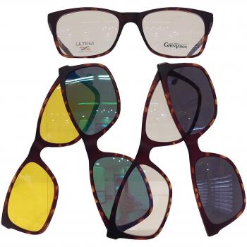 Rectangle Clip-On Plastic Men's Prescription Glasses Tortoiseshell Size 53 - Blue Light Block Available - SmartBuy Collection