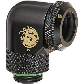 Adaptador Multi-Link Bitspower 90 Grados G1/4 Pulgadas Macho a 12mm OD Hardtube - Rotatable, Negro Mate