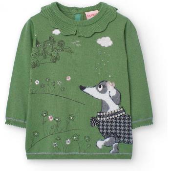 Boboli - Vestido de niña de punto jacquard con cuello volante