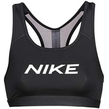 NIKE Swoosh Sports Bra, Negro/Blanco, XS Womens