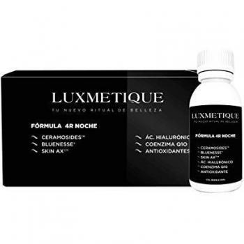 Luxmetique Fórmula 4R Noche - nutricosmético para el cuidado y rejuvecimiento de la piel a base de Extractos de Melisa, Granada, Ácido Hialurónico y Ceramosides. 450 ml - 15 viales de 30 ml