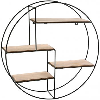 Versa Mumbai Estantería de Pared para Colgar Decorativa de Estilo Industrial, con 4 estantes, Medidas