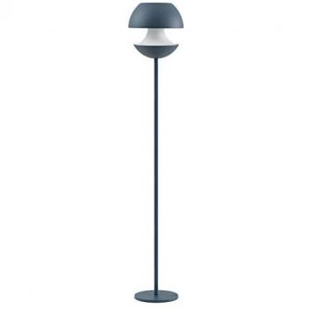 Lámpara de Pie Moderna E27 en Metal Blanco y Dorado con Tulipa Azul y Blanca, 6w