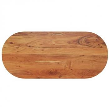 Tablero de mesa ovalado de madera maciza de acacia 90x40x3,8 cm Marrón