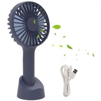 RIXOW Ventilador Portátil Recargable, Mini Ventilador de Mano USB, Ventilador de Mesa con Batería de 2500mAh, Ideal para Oficina/Hogar/Viajar/Acampar, 4 Velocidades