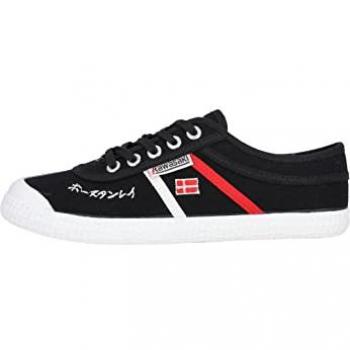 Kawasaki Signature Canvas Shoe K202601 - Zapatillas unisex, color negro, talla 36 EU, material tela, diseño plano con cordones, estilo casual