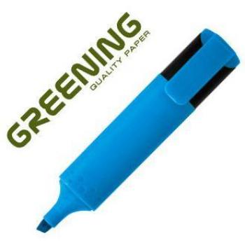 Rotulador Greening fluorescente punta biselada azul