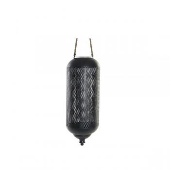Portavelas DKD Home Decor Negro Metal Cuerda (22 x 22 x 63 cm)