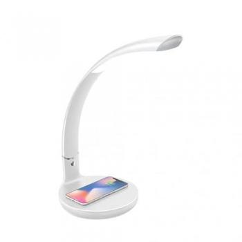 Flexo Alabastro Regulable 7W 560lm 3500-6500K Blanco Carga Inalambrica 44x16x27 cm, 5 Colores y 3 Intensidades