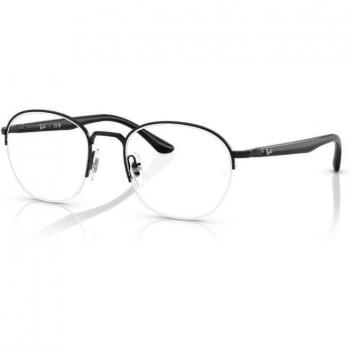 Ray-Ban RX6487 2509 Unisex Square Black Eyeglasses with Blue Light Blocking Feature, Size 50