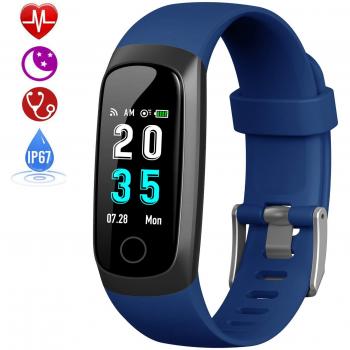 HETP Pulsera de Actividad Inteligente, Reloj Inteligente Hombre Mujer con Pulsómetro y Presión Arterial Reloj Deportivo Podómetro GPS Impermeable IP67 Cronómetro Smartwatch para Android iOS Teléfono