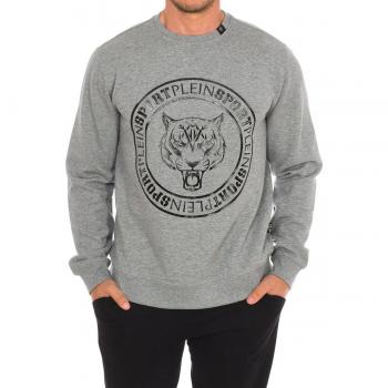 Plein Sport Fipsg603 Mens Long-Sleeved Crew-Neck Sweatshirt - Grey - Size Small