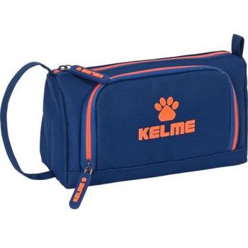 Estuche Escolar Kelme con Bolsillo Desplegable, Color Azul Marino, Vacío, Dimensiones 20x11x8.5 cm