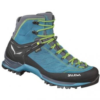 Salewa Botas de Alpinismo Mountain Trainer Mid Goretex, color azul, negro y naranja, talla 39