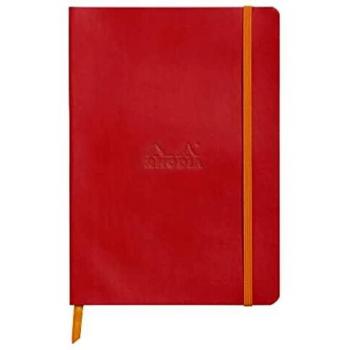 Cuaderno Rhodiarama A5 Rojo amapola con cubierta blanda y hojas rayadas de 14,8x21 cm