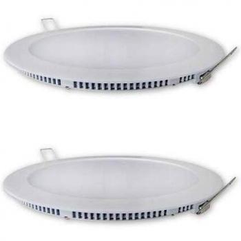 2x Downlight LED extraplano redondo blanco, iluminacion 18W