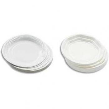 HUHTAMAKI 944624 Platos Planos, Sintético, Blanco, 2.15 cm, 100 Unidades