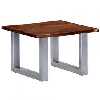 vidaXL Coffee Table with Live Edges 60x60x40 cm Solid Acacia Wood
