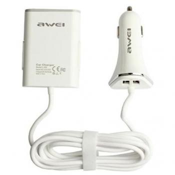 Cargador de coche AWEI C-400 4XUSB-A 9.6A Alta Velocidad - Negro